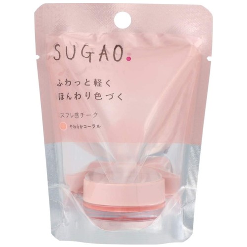 スガオ(SUGAO) スフレ感チーク やわらかコーラル 光を味方にするトーンチェンジパウダー配合 4.8g
