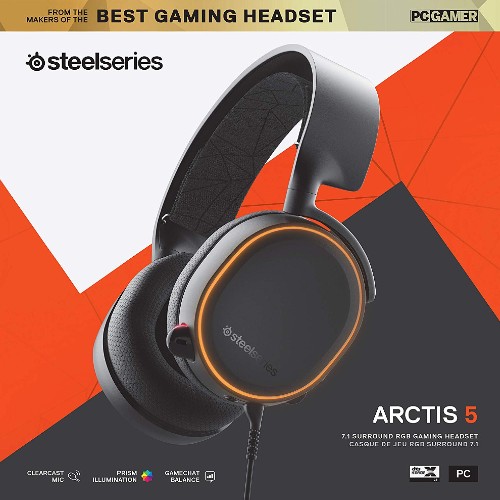 【国内正規品】密閉型 ゲーミングヘッドセット SteelSeries Arctis 5 Black (2019 Edition) 61504