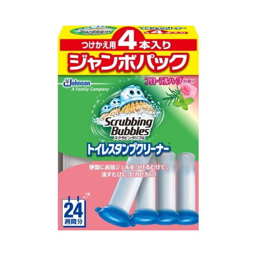 スクラビングバブル　トイレスタンプ　フローラルハーブの香り　付替用４本入りジャンボパック